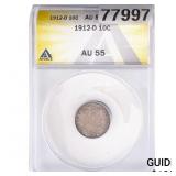 1912-D Barber Dime ANACS AU55