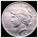 1924 Peace Silver Dollar CHOICE AU
