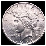 1924-S Silver Peace Dollar CHOICE AU