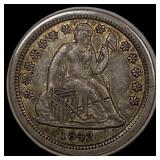 1842 Seated Liberty Dime NEARLY UNCIRCULATED