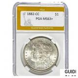 1882-CC Morgan Silver Dollar PGA MS63+