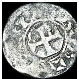1100s Crusades France Anjou Silver Denier NEARLY U