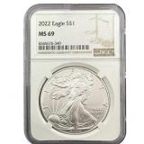 2022 Silver Eagle NGC MS69