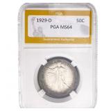 1929-D Walking Liberty Half Dollar PGA MS64