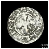 1100-1225 Crusades France Silver Denier NEARLY UNC