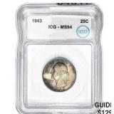 1943 Washington Silver Quarter ICG MS64