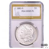 1881-S Morgan Silver Dollar PGA MS65 PL