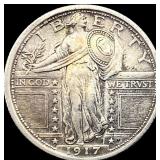1917 Type 1 Standing Liberty Quarter CLOSELY UNCIR