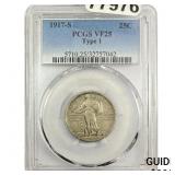 1917-S Standing Liberty Quarter PCGS VF25 TYPE 1
