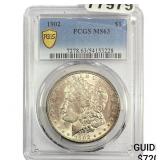 1902 Morgan Silver Dollar PCGS MS63