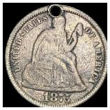 1875 Silver Seated Liberty Dime (holed) HIGH GRADE
