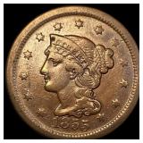 1855 Braided Hair Large Cent NEARLY UNCIRCULATED