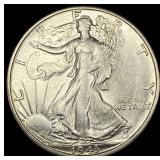 1943-S Silver Half Dollar Walking Liberty UNCIRCUL