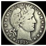 1915-D Silver Barber Half Dollar NICELY CIRCULATED