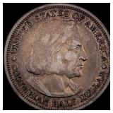 1893 Silver Columbian Half Dollar NEARLY UNCIRCULA
