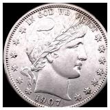 1907-O Silver Barber Half Dollar CLOSELY UNCIRCULA
