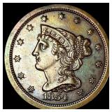 1854 Braided Hair Half Cent UNCIRCULATED