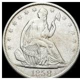 1858-O Seated Liberty Half Dollar NEARLY UNCIRCUL