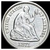 1871 Silver Seated Liberty Half Dime UNCIRCULATED