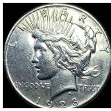 1928 Silver Peace Dollar CLOSELY UNCIRCULATED