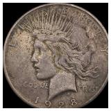 1928-S Silver Peace Dollar NEARLY UNCIRCULATED