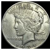 1934-S Silver Peace Dollar NEARLY UNCIRCULATED