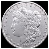 1891-S Silver Morgan Dollar CHOICE AU