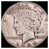 1934 Silver Peace Dollar ABOUT UNCIRCULATED
