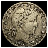 1913 Barber Half Dollar LIGHTLY CIRCULATED
