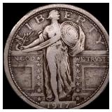 1917 Type 1 Standing Liberty Quarter LIGHTLY CIRCU
