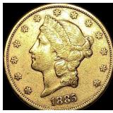 1885-S Gold $20 LibertyHead Double Eagle CHOICE BU