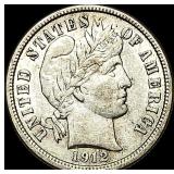 1912 Barber Dime CLOSELY UNCIRCULATED