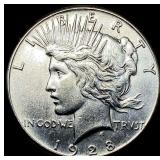 1928 Silver Peace Dollar CLOSELY UNCIRCULATED