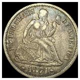 1874 Arrows Seated Liberty Dime NEARLY UNCIRCULATE