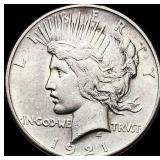 1921 Silver Peace Dollar CLOSELY UNCIRCULATED