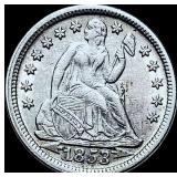 1853 A+R Seated Liberty Dime CHOICE AU
