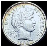 1905-S Barber Dime CHOICE AU