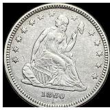 1860-O Seated Liberty Quarter CLOSELY UNCIRCULATED