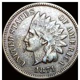 1871 Indian Head Cent NEARLY UNCIRCULATED
