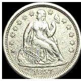 1857-O Silver Seated Liberty Dime CLOSELY UNCIRCUL