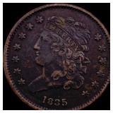 1835 Braided Hair Half Cent NEARLY UNCIRCULATED