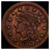 1853 Braided Hair Large Cent LIGHTLY CIRCULATED