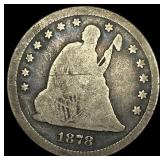 1878-CC Silver Seated Liberty Quarter NICELY CIRCU