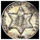 1860 Silver Three-Cent Piece CLOSELY  UNCIRCULATE