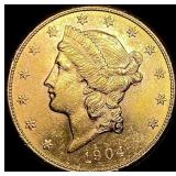1904-S Liberty Head $20 Double Eagle CHOICE  BU
