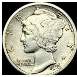 1916 Silver Mercury Dime CLOSELY UNCIRCULATED