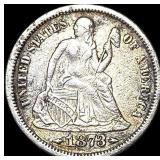 1873-S Silver Seated Liberty Dime CLOSELY UNCIRCU