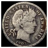 1905-O Micro O Silver Barber Dime NICELY CIRCULAT