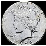 1928 Silver Peace Dollar CLOSELY UNCIRCULATED