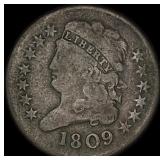 1809 Classic Head Half Cent NICELY CIRCULATED